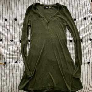 Urban Outfitters Green Henley Dress